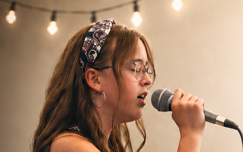 Amber Pennington Music student singing at a performance